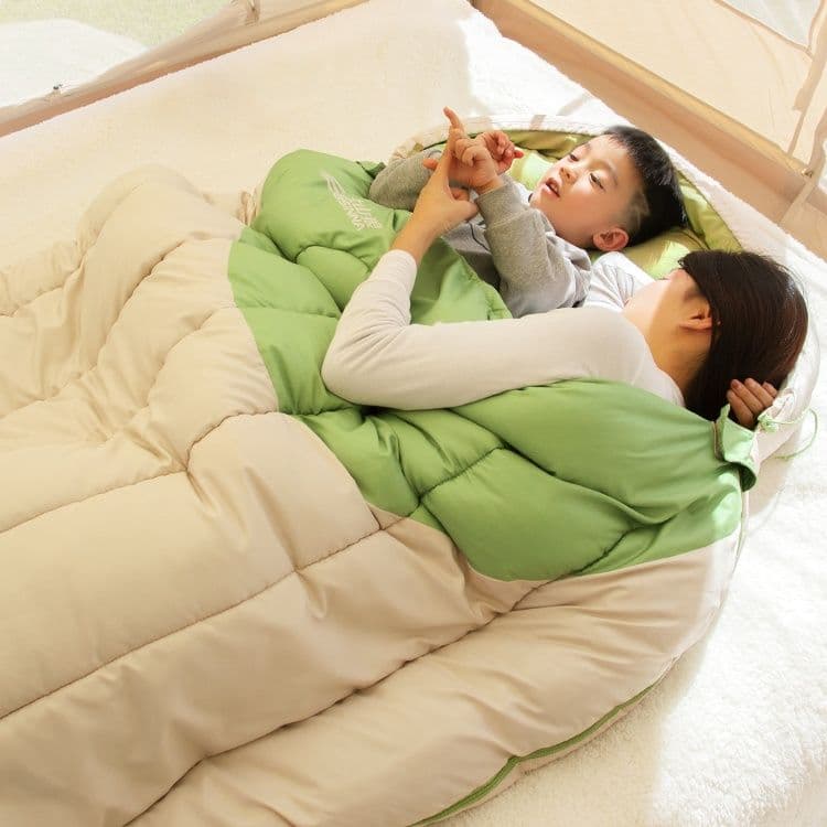 シュラフ 親子ふたりで眠れる快適シュラフ