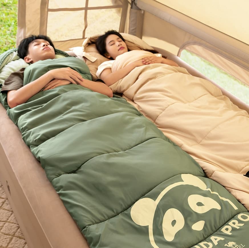 シュラフ 快適パンダ柄寝袋 冬用あったか